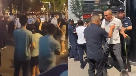 近日,武汉武昌华中危险废物实验室工地爆发居民抗议,多人被警察抓走。