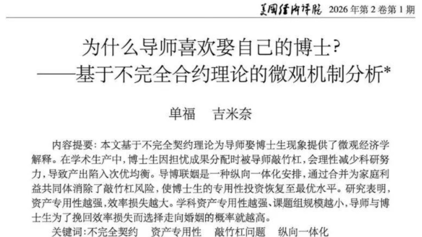 《導師喜歡娶博士》惡搞論文熱傳 滬校稱追責