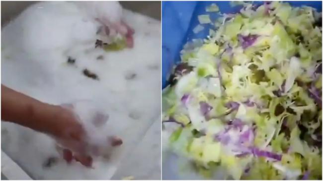 广东餐馆用洗洁精洗蔬菜沙拉 影片曝光遭秒删
